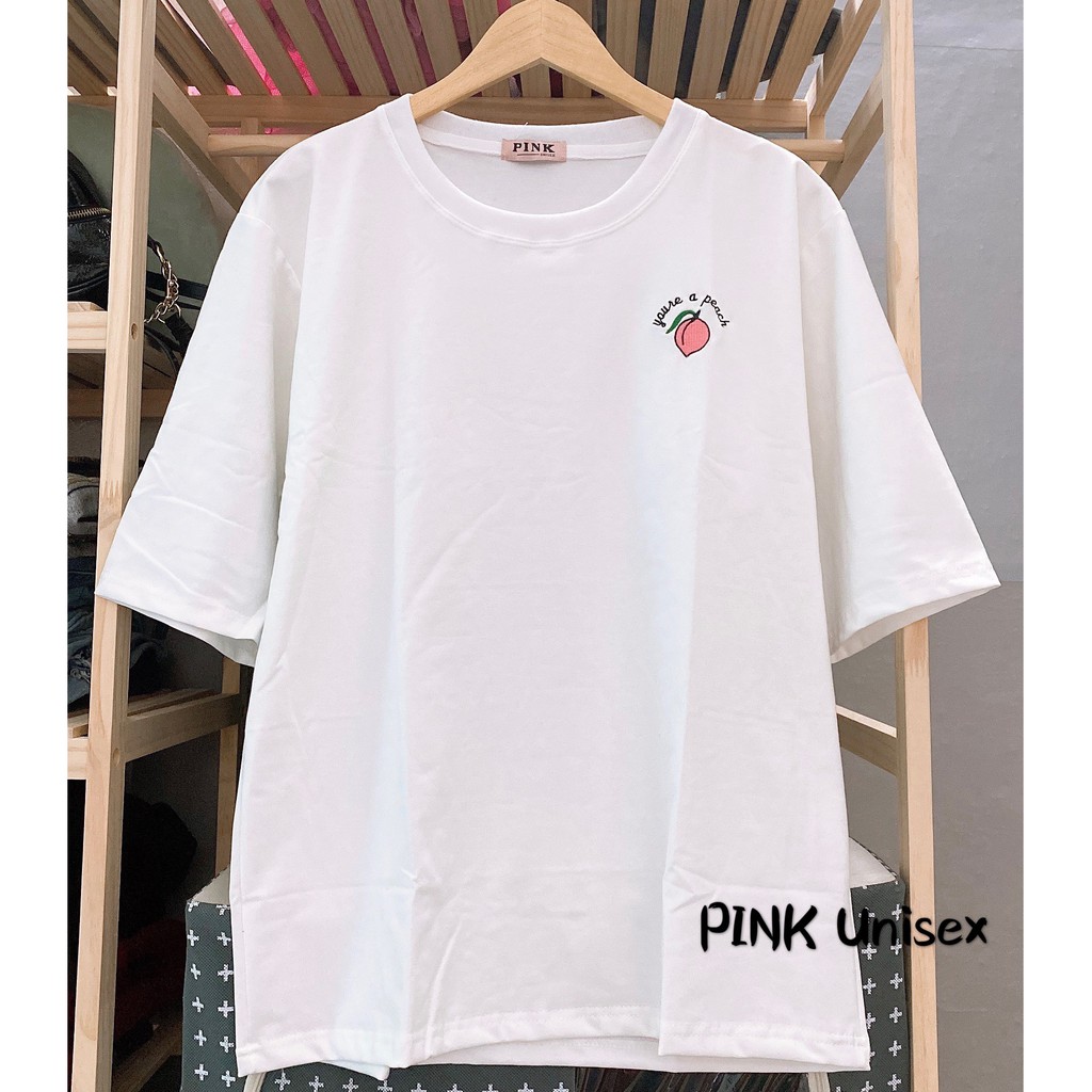 [Mã SKAMA06 giảm 8% tối đa 50K đơn 250K] [ FULL SIZE + HÌNH THẬT ] Áo thun phông tay lỡ form rộng THÊU QUẢ ĐÀO Unisex | BigBuy360 - bigbuy360.vn