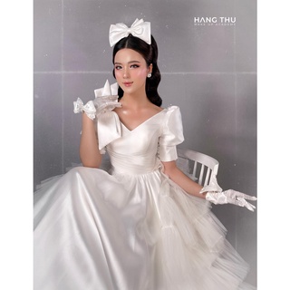 [Phụ kiện tóc] Kẹp nơ trắng cổ điển - MS915