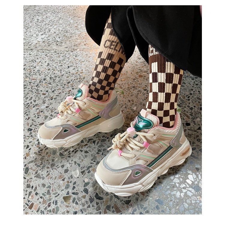 Giày Thể Thao Chạy Bộ Màu Hồng Phong Cách Hàn Quốc Cho Bé Gái