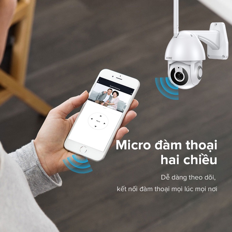 [Bảo Hành 12 tháng] Camera Wifi Thông Minh Ngoài Trời ACOME APC02 Độ Phân Giải 1080P