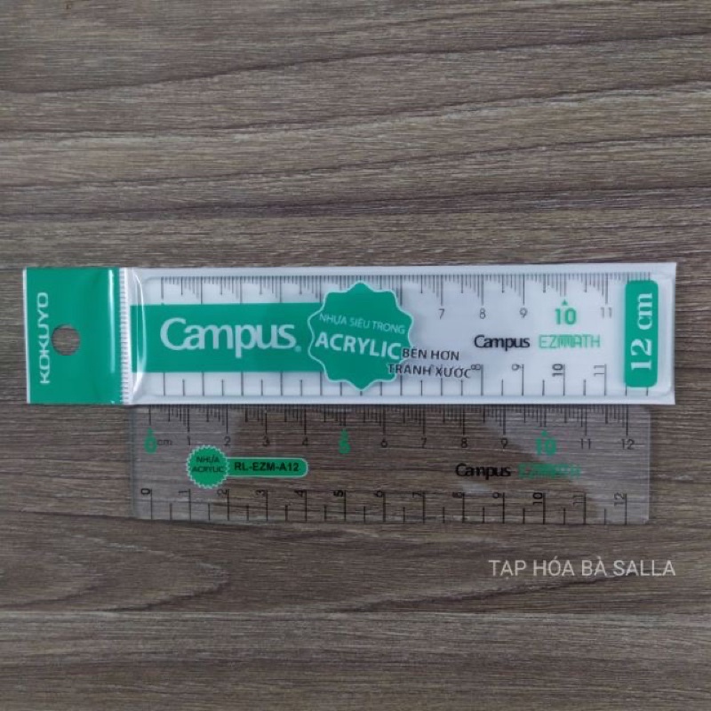 1 Cây Thước Kẻ 12 cm nhựa Acrylic CAMPUS EZMATH  ( RL-EZM-A12 )