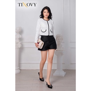 Áo Vest Ký Giả Cổ Phối TINOVY AV2282
