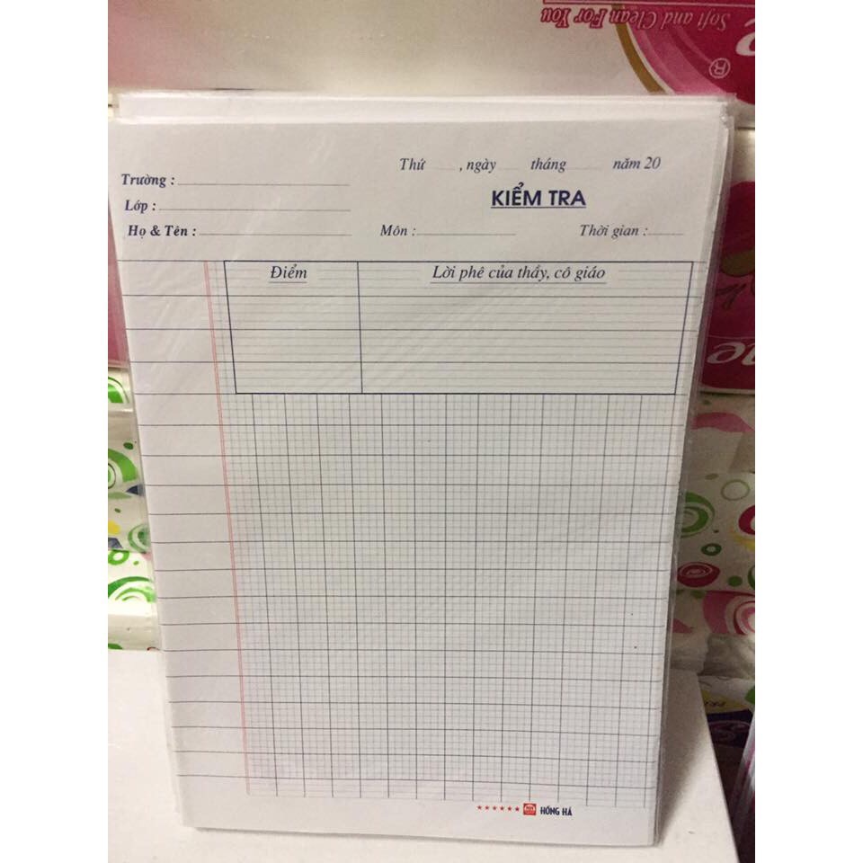 Sỉ 5 Túi Giấy kiểm tra cấp 1,Kiểm Tra Ô Ly HH