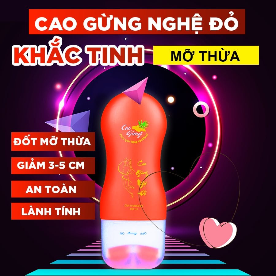 Thanh Lăn Cao Gừng Nghệ Đỏ Tan Mỡ Thừa Chủ Động Cùng Vùng Eo, Đùi, Bắp Tay, Bắp Chân, Nọng Cằm Dung Tích 180ml