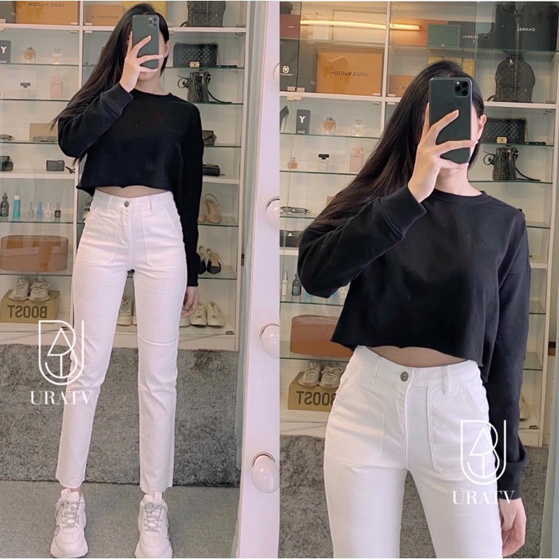 [FREESHIP - ẢNH CHÍNH CHỦ] Áo croptop trơn tay dài ZR 155