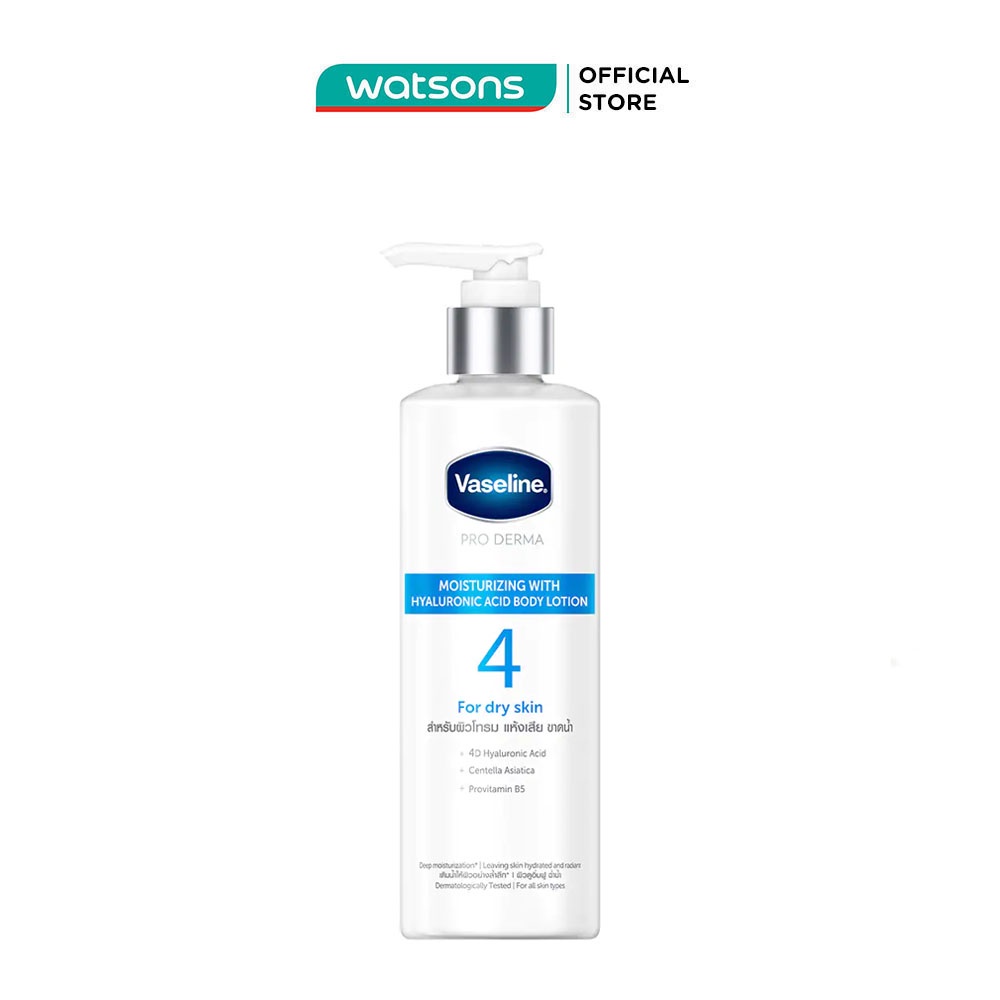 Sữa Dưỡng Thể Vaseline Cấp Ẩm Pro Derma Moisturizing With Hyaluronic Acid Body Lotion 250ml