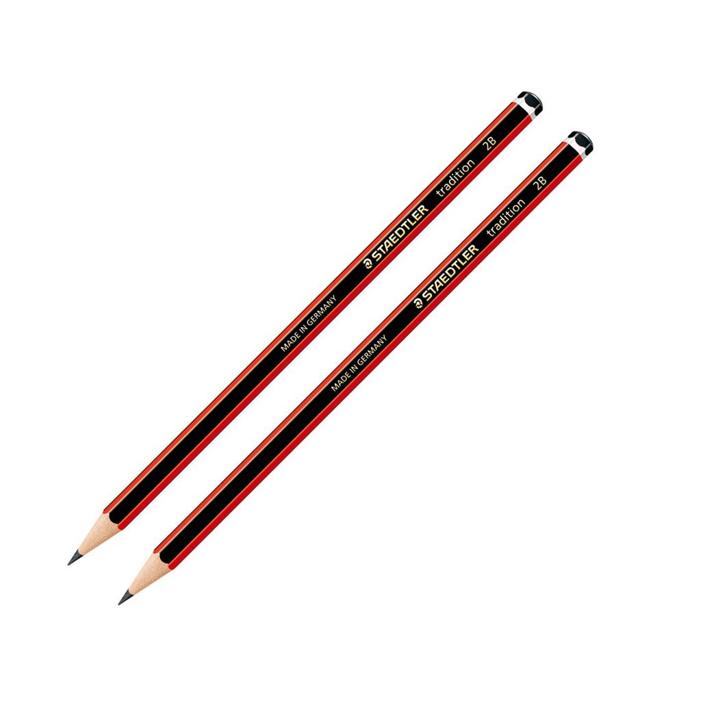 Vỉ 2 bút chì STAEDTLER Tradition® 110 (HB, B, 2B, 3B, 4B, 5B, 6B) sọc đỏ đen