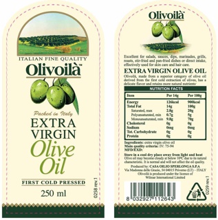 Dầu Olive Olivoila 250ML
