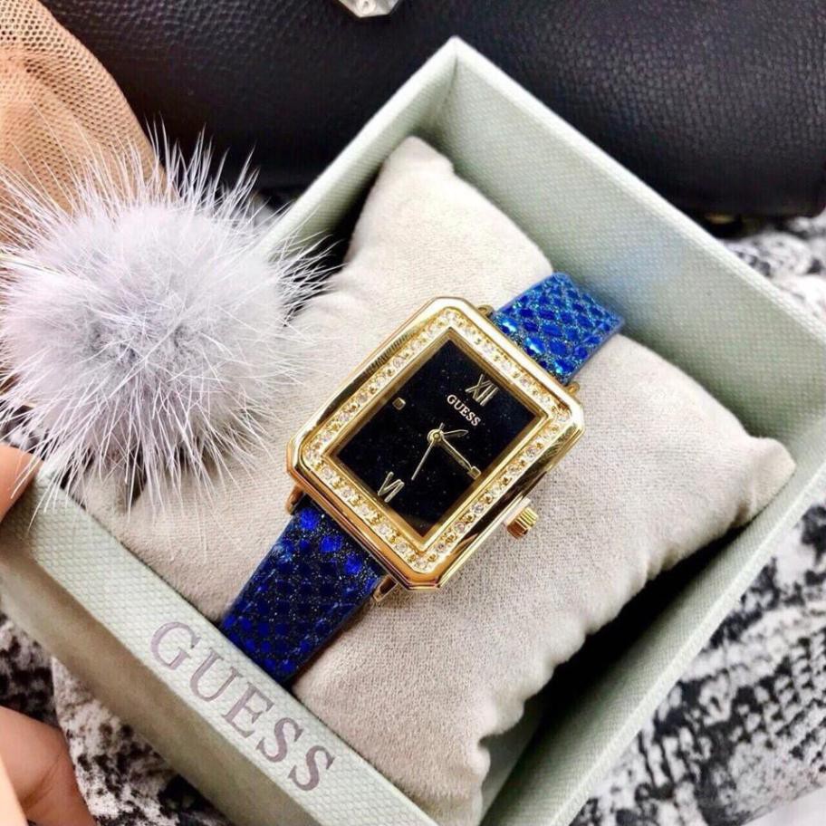 Đồng hồ Nữ Guess dây da kim tuyến đẹp dịu dàng  - Bảo hành 12 tháng