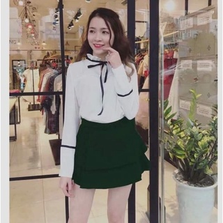 Chân váy xòe chân váy 2 tầng cạp cao chất sịn xinh xắn thiết kế cao cấp