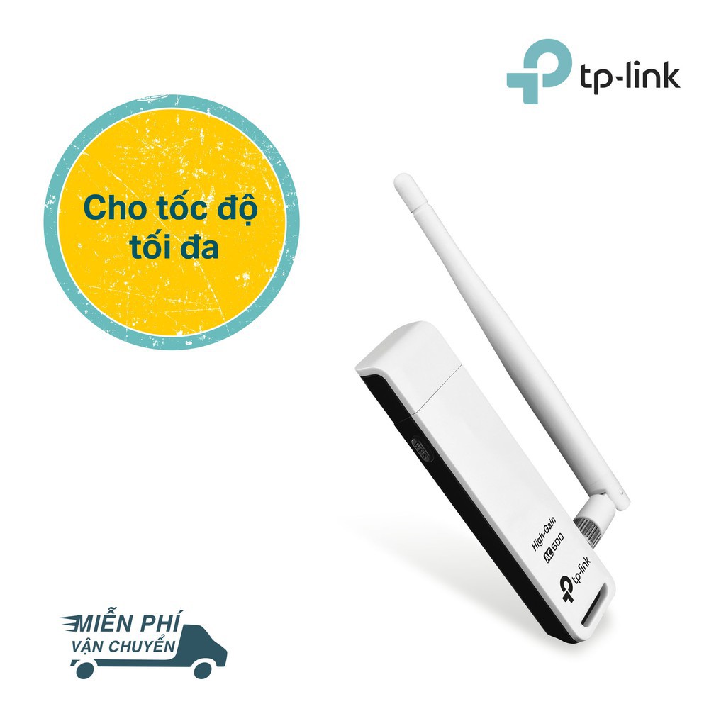 TP-Link USB kết nối Wifi Băng tần kép Chuẩn AC 600Mbps Độ lợi cao - Archer T2UH- Hãng phân phối chính thức