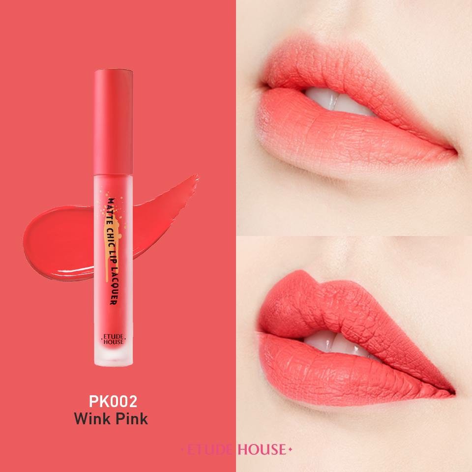 Son Kem Lì Matte Chic Lip Lacquer Wink Pink #PK002