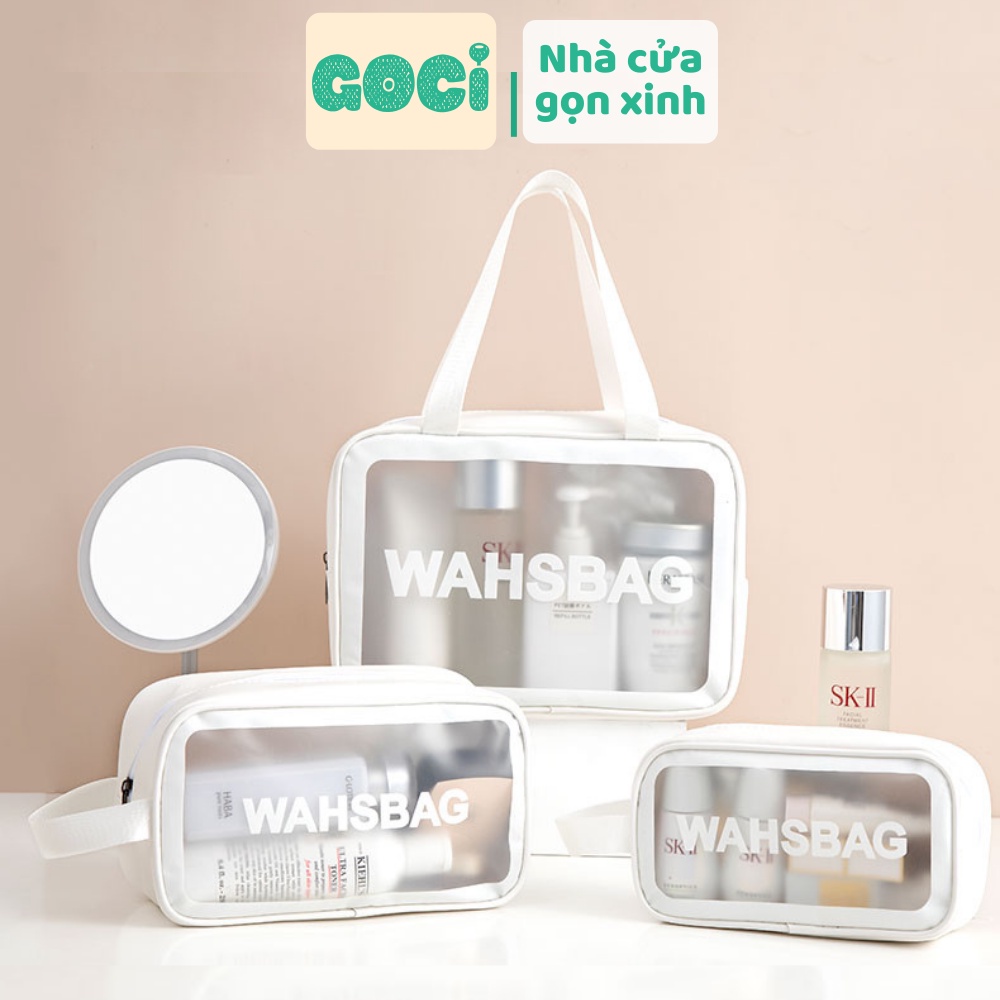 Túi đựng mỹ phẩm du lịch Washbag cốp đồ trang điểm mini trong suốt chống nước tiện lợi