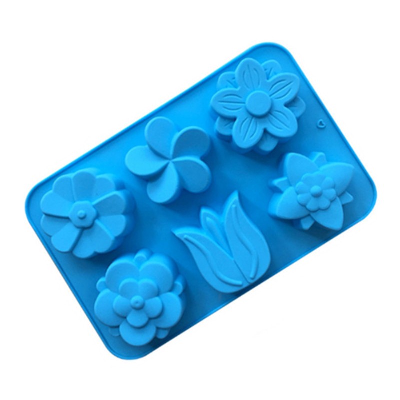 Khuôn Bánh Silicon 6 Ngăn Hình Hoa