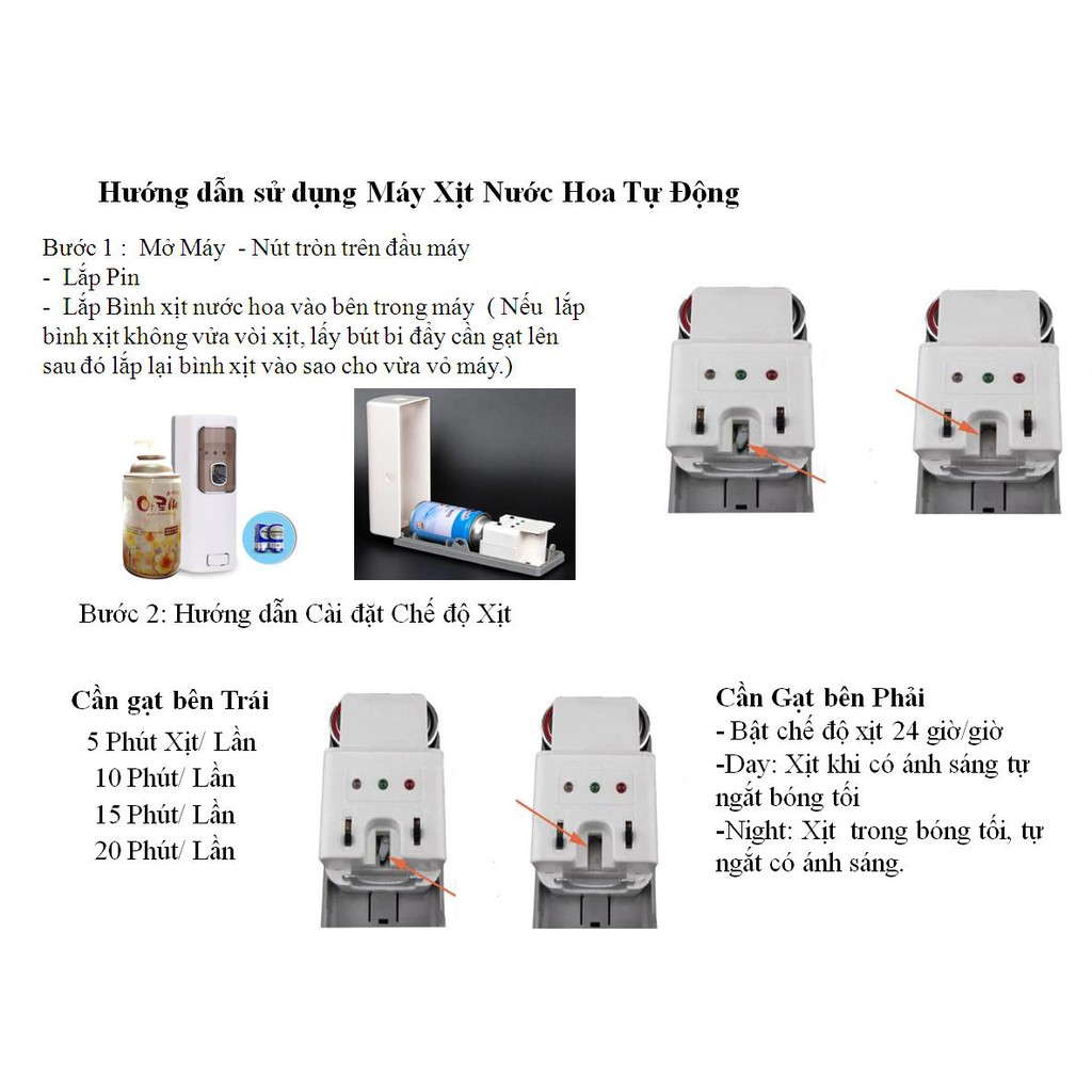 COMBO 3 bộ máy xịt tự động nước hoa mùi cafe 300ml