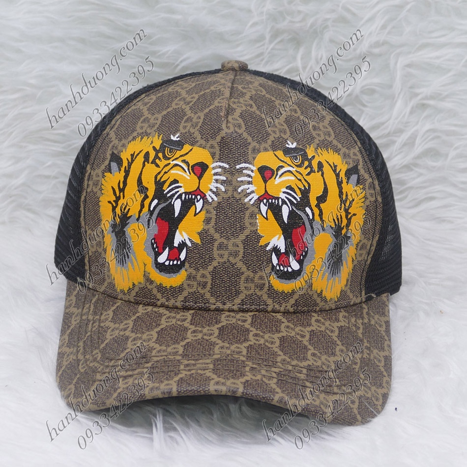 Nón kết lưới thêu họa tiết đầu cọp ngầu mũ lưỡi trai lưới thời trang cá tính phù hợp cả nam và nữ