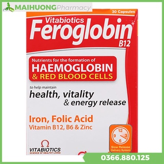 [Chính Hãng] Feroglobin B12 hộp 30 viên, Hỗ trợ tăng khả năng tạo máu,Hỗ trợ bổ sung sắt, acid folic và các vitamin.