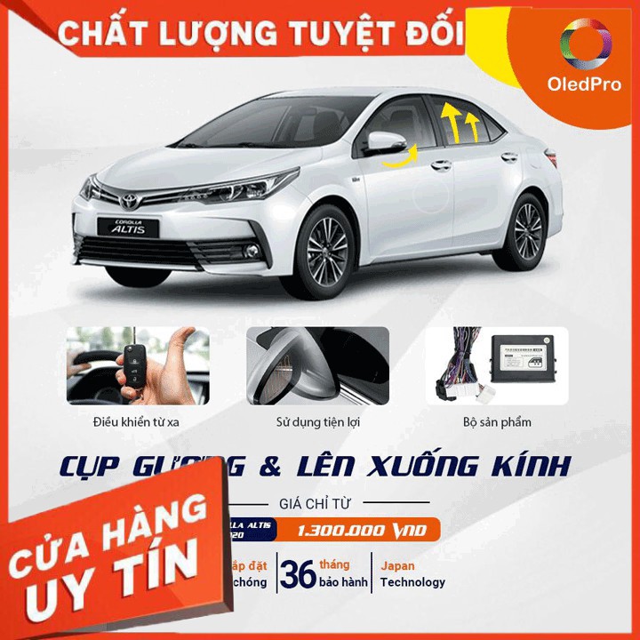 Bộ gập gương lên kính cho xe Toyota Altis 2017-2020 chính hãng OLEDPRO - Tặng 1xCam Lùi Siêu Nét ,1x vorcher của shop -