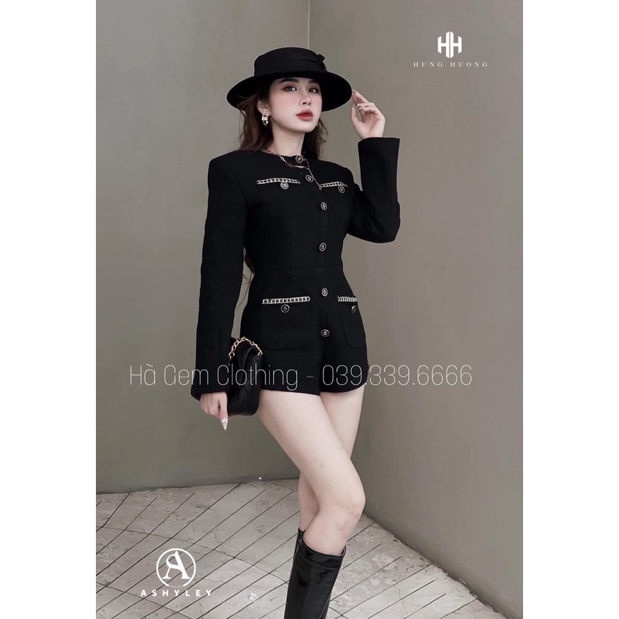 JUMPSUIT DẠ NGẮN CAO CẤP TẶNG KÈM KHUY