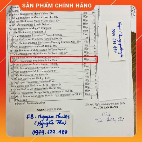 Blackmores Multivitamin for Men, bổ sung vitamin cho Nam của Úc shopnguyenanh88