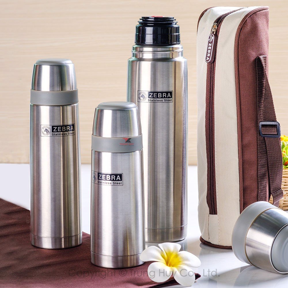 Bình giữ nhiệt Zebra 1 lít Prima II - 112959 hàng Thái Lan cao cấp inox 304
