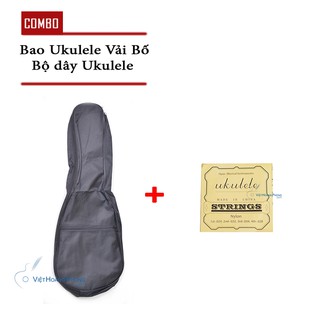 Combo Bao da 1 lớp Ukulele + Bộ dây dự phòng