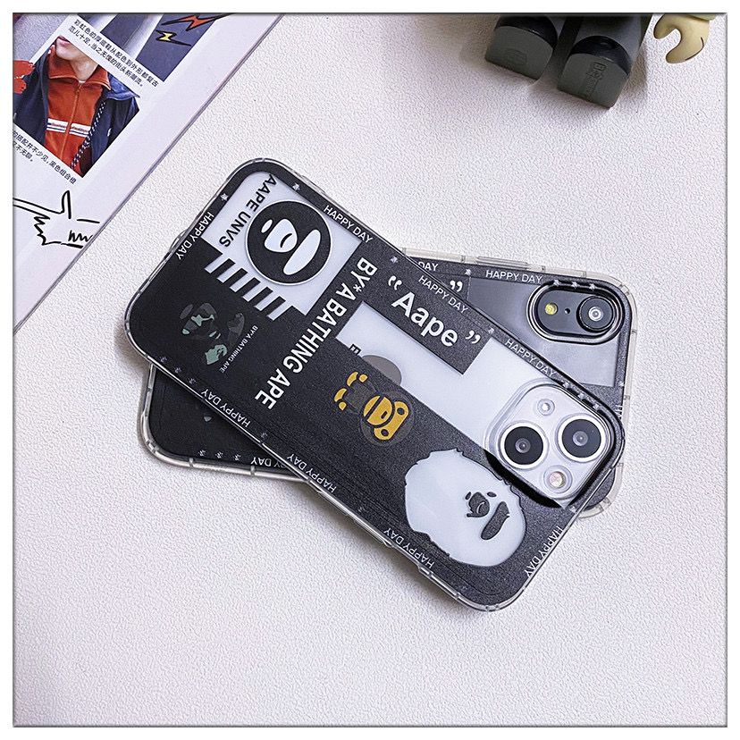 Ốp Điện Thoại TPU Mềm Chống Sốc In Logo BAPE Cho IPhone 14 12 PRO 12Promax mini 11 PRO 11PROMAX 13 PRO 13PROMAX Xs Max XR 6 7 8 Plus