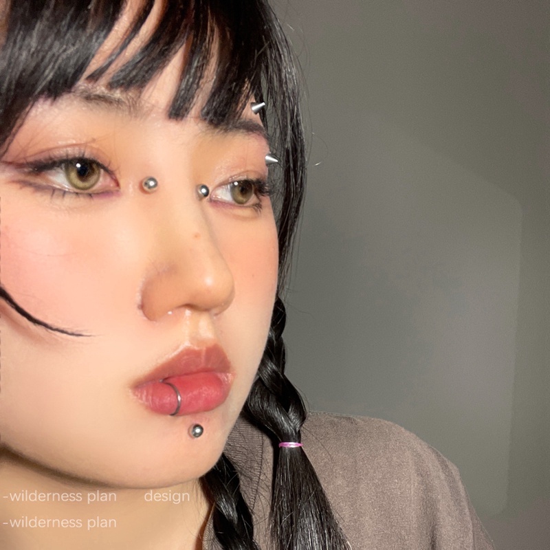 Khuyên môi không cần xỏ bằng thép titan phong cách hip hop cá tính cho nữ