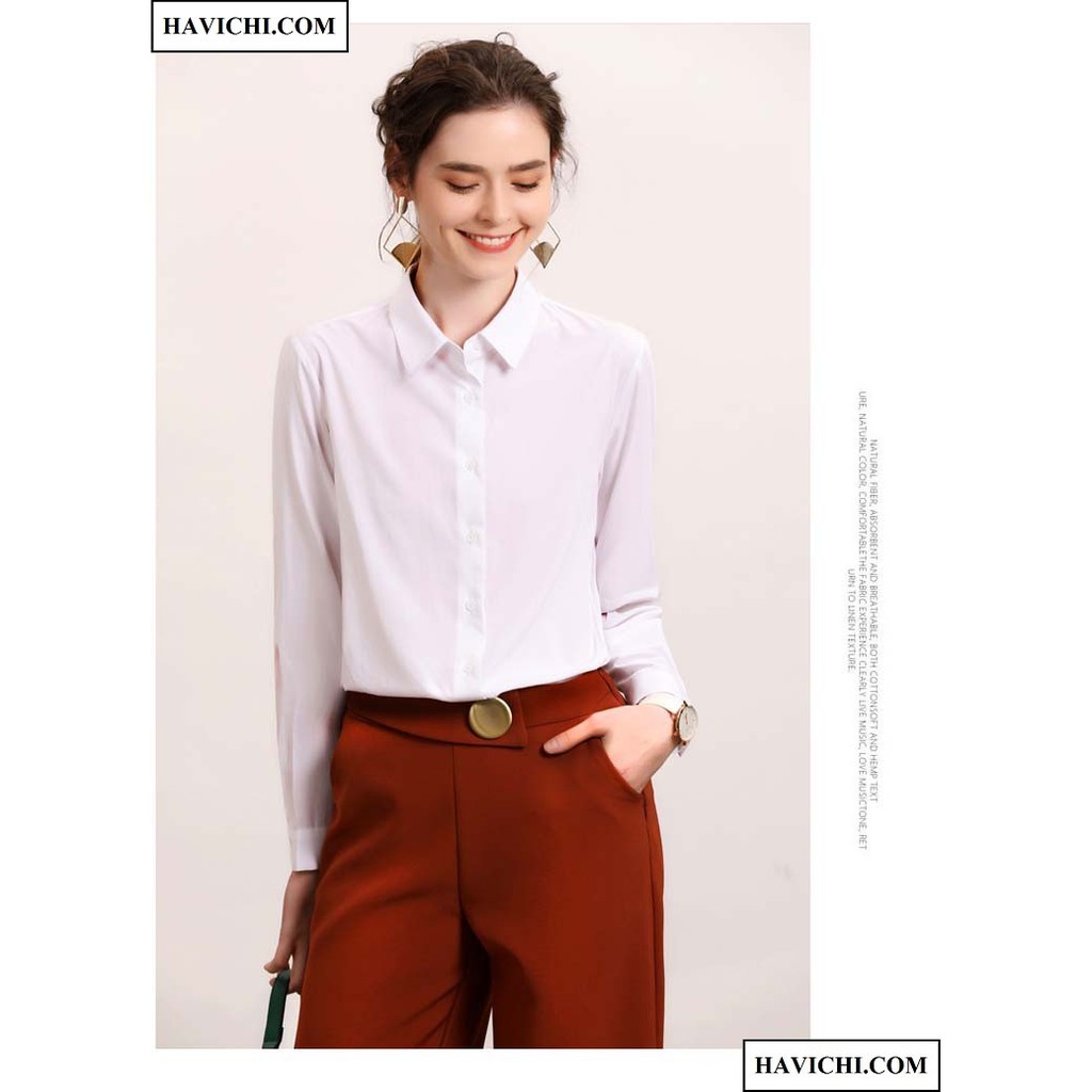 Áo sơ mi nữ trắng 💚𝐅𝐑𝐄𝐄𝐒𝐇𝐈𝐏💚 áo sơ mi nữ dài tay form rộng kiểu bánh bèo dáng suông, bóp chiết eo đi học sinh đuôi tôm | BigBuy360 - bigbuy360.vn