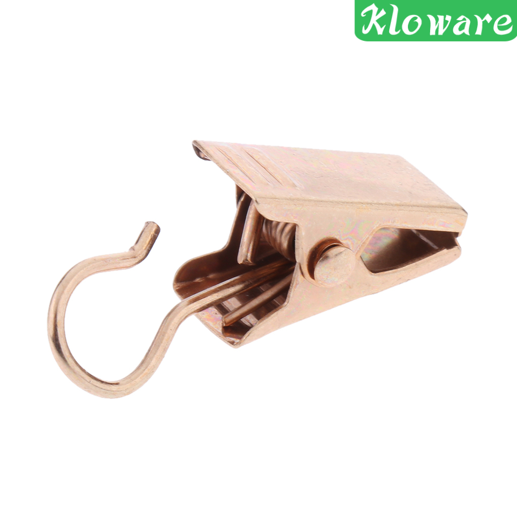 Set 10 Kẹp Giữ Rèm Cửa Bằng Thép Không Gỉ 32mm Kèm Lò Xo Màu Bạc