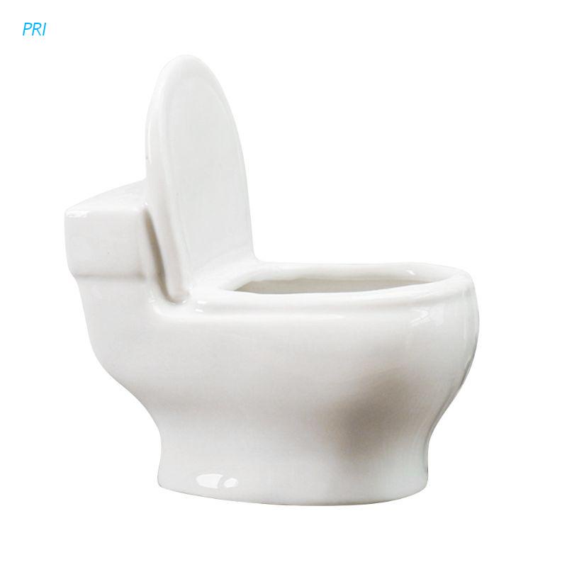 Chậu hoa bằng gốm ceramic thiết kế hình bồn cầu mini độc đáo