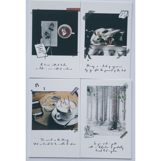 Set 28 tấm LOMO CARD polaroid trang trí xinh xắn nhiều họa tiết theo chủ đề bưu thiếp mini postcard