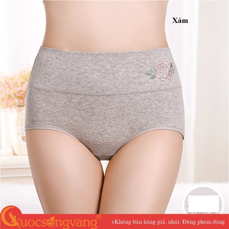 Quần lót nữ lưng cao cotton co giãn quần lót nịt bụng chống cuộn GLDL044