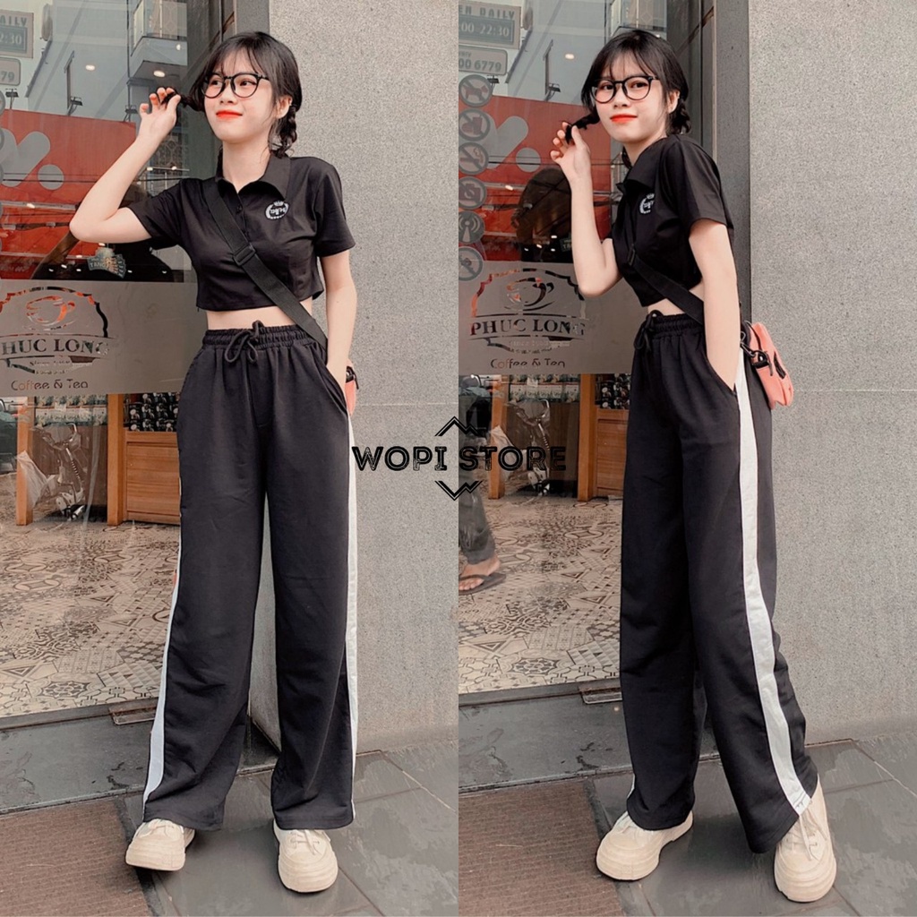 Quần Baggy 1 Sọc Ống Rộng Dáng Suông Unisex