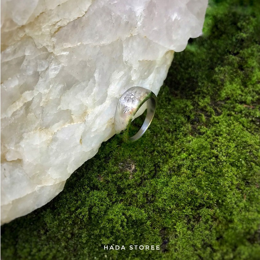 Nhẫn Thời Trang nam nữ TITANIUM mặt trời tinh tế đính đá cz sang chảnh- Mẫu N022