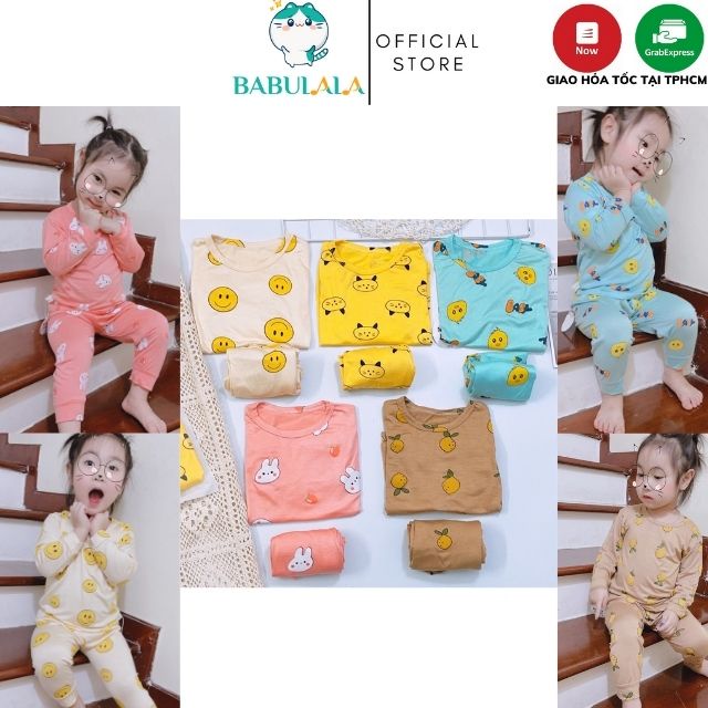 Bộ Minky Mom Dài Tay Cho Bé Gái Bé Trai 0 1 2 3 4 5 6 Tuổi Vải Thun Lạnh-Đồ Bộ Cho Bé Hình Mèo Thỏ Vịt-Babulala