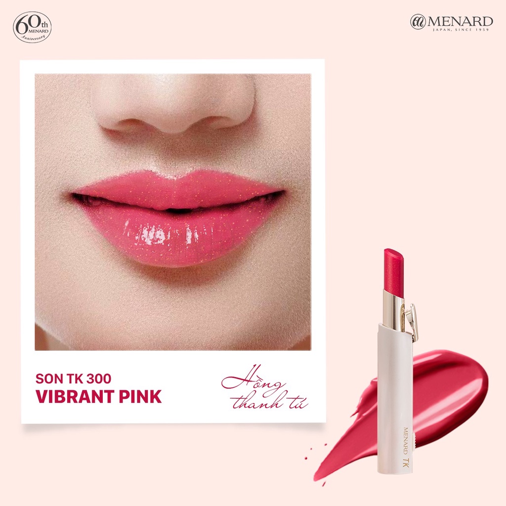 Son dưỡng không lem trôi Menard TK Lipstick 3.2g + Tặng dung dịch làm sạch Menard Hi - shalmine 180ml