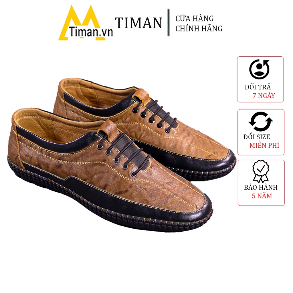 Giày nam lười chất liệu da bò tây đẹp phong cách công sở thiết kế mọi cao cấp NT10 Timan