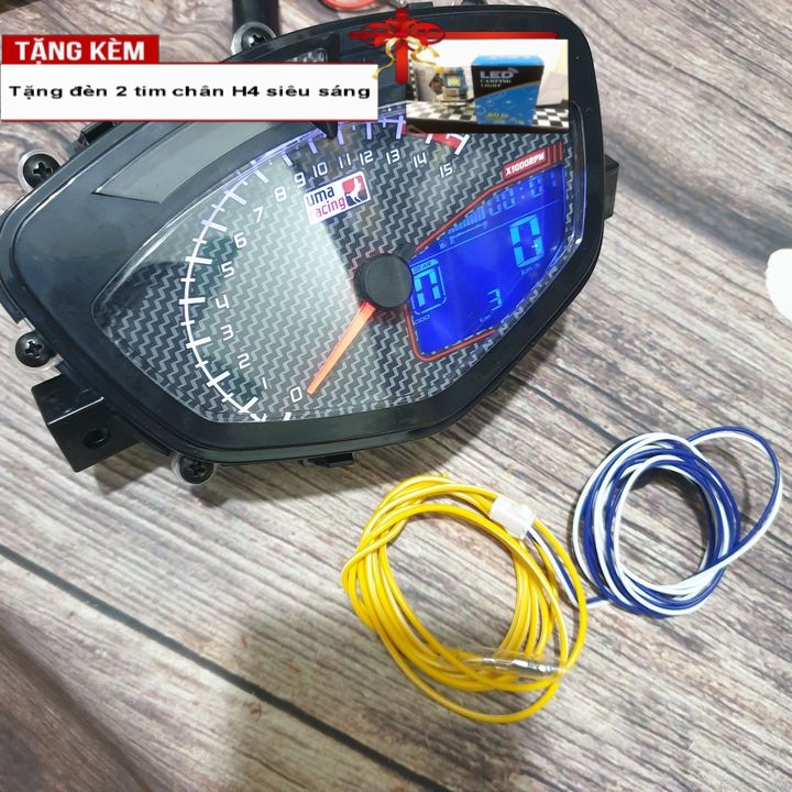 Đồng hồ điện tử KOSO UMA RACING gắn xe EXCITER và SIRIUS - Tặng ngay dèn LED 2 tim chân H4 siêu sáng - B1339
