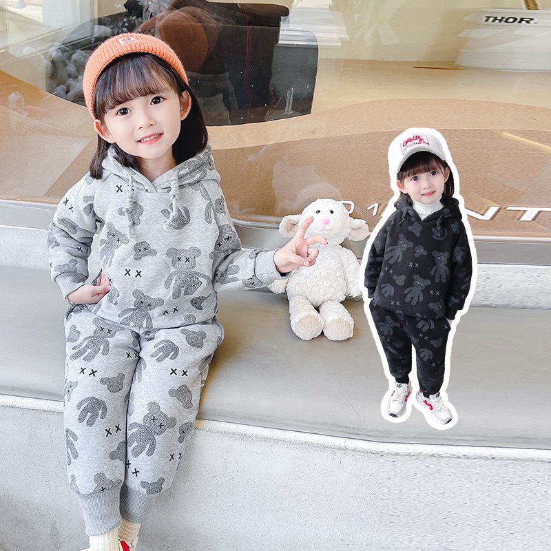 Bộ nỉ gấu dài tay cho bé 9-18kg