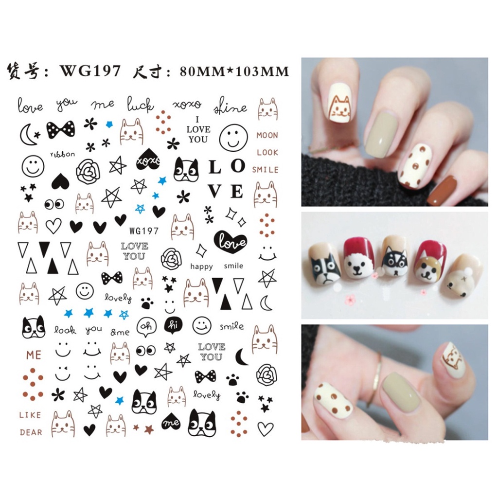 Miếng Dán Móng Tay Tự Dính Họa Tiết Sumikkogurashi Dễ Thương Cho Bé Gái