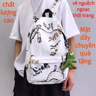 Ba lô đích thực ba lô thời trang cặp ba lô chữ graffiti in hình túi đi học ba lô học sinh đại học ba lô phiên bản Hàn Quốc xu hướng mới ba lô học sinh trung học cơ sở trung học phổ thông