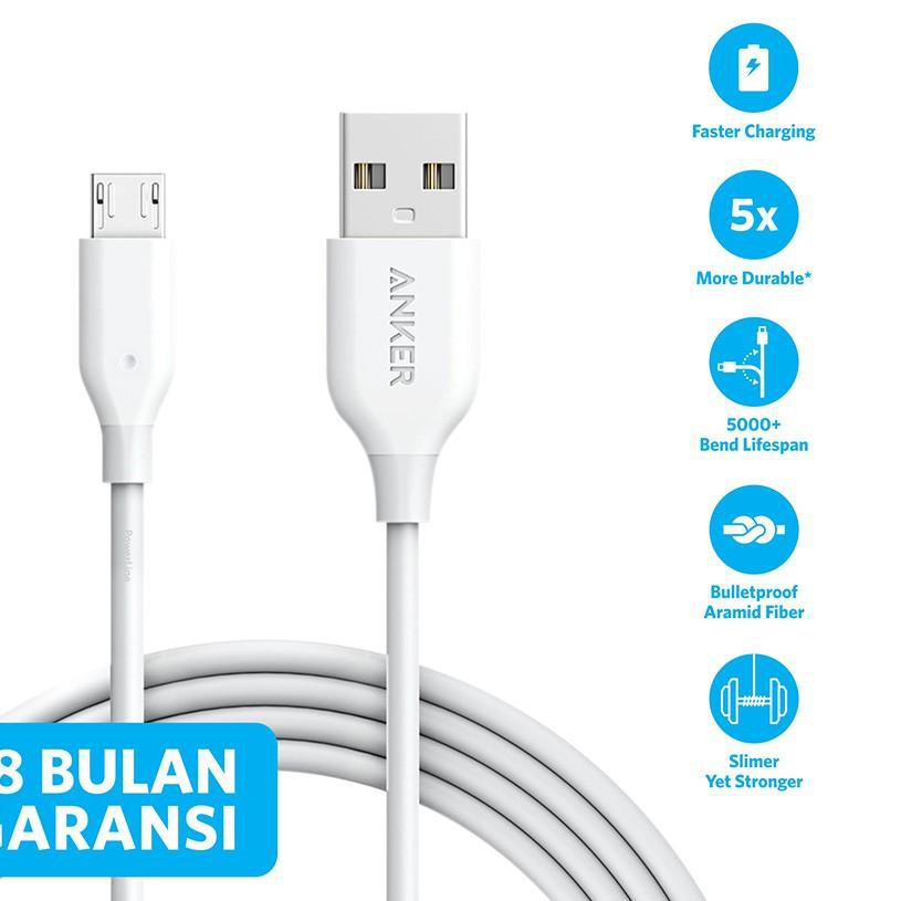 ☏ Anker Dây Cáp Sạc 6ft / 1.8m Micro USB - A8133 ❆