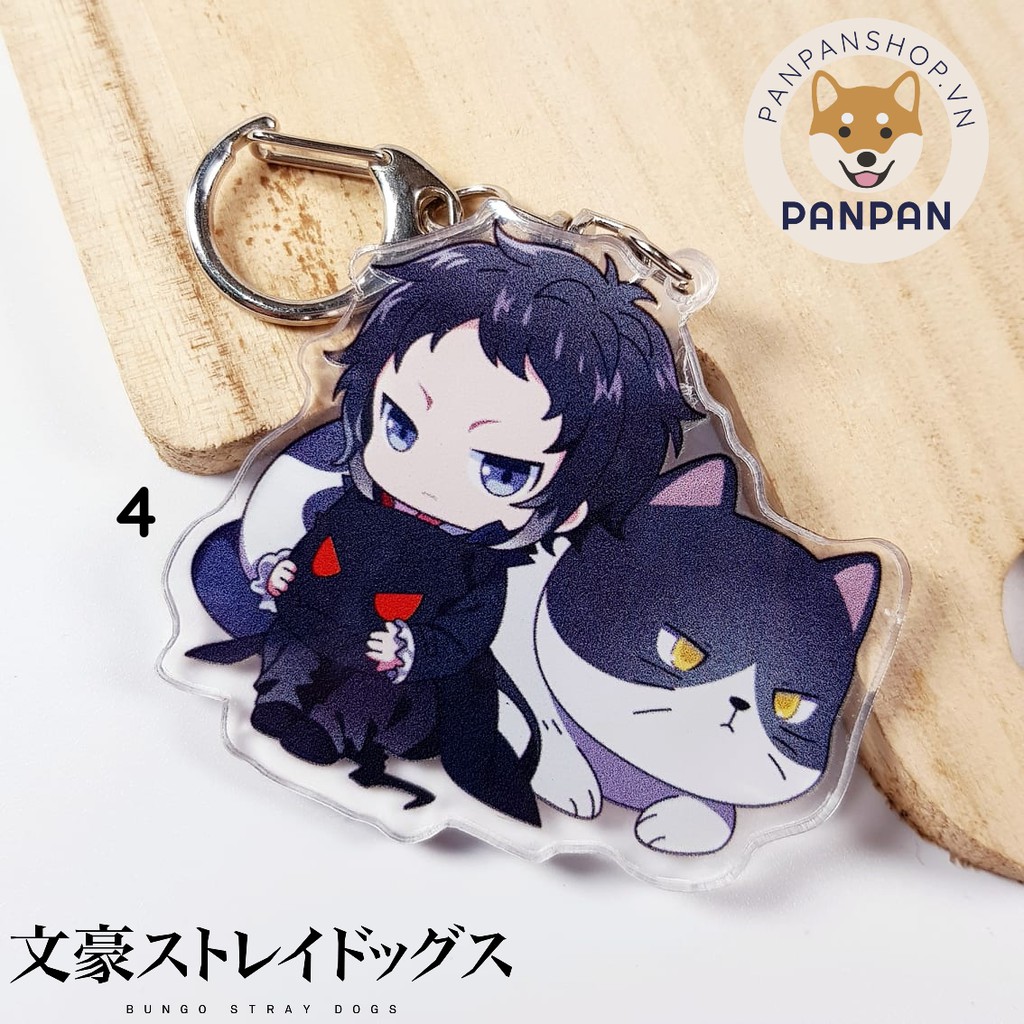 Móc khóa mica Anime Bungou Stray Dogs và Neko (6cm)