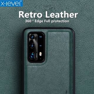 Ốp điện thoại từ da PU và silicon mềm bảo vệ toàn diện cho Huawei P40 Pro /P30 Pro /P40 Lite