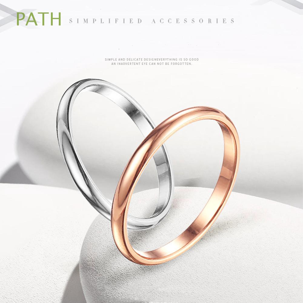 Nhẫn mỏng 2mm kiểu dáng đơn giản kích cỡ 3-10