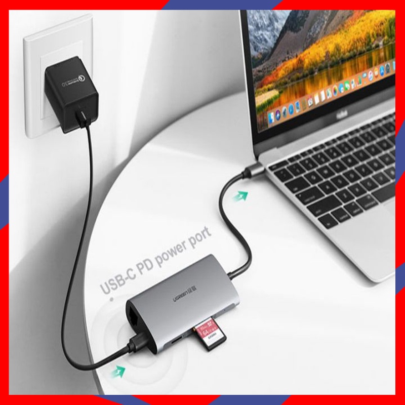 [Mã 1511ELSALE hoàn 7% đơn 300K] CÁP UGREEN 8 IN 1 USB-C HUB MULTI-PORT TYPE C ADAPTER (50538) | WebRaoVat - webraovat.net.vn