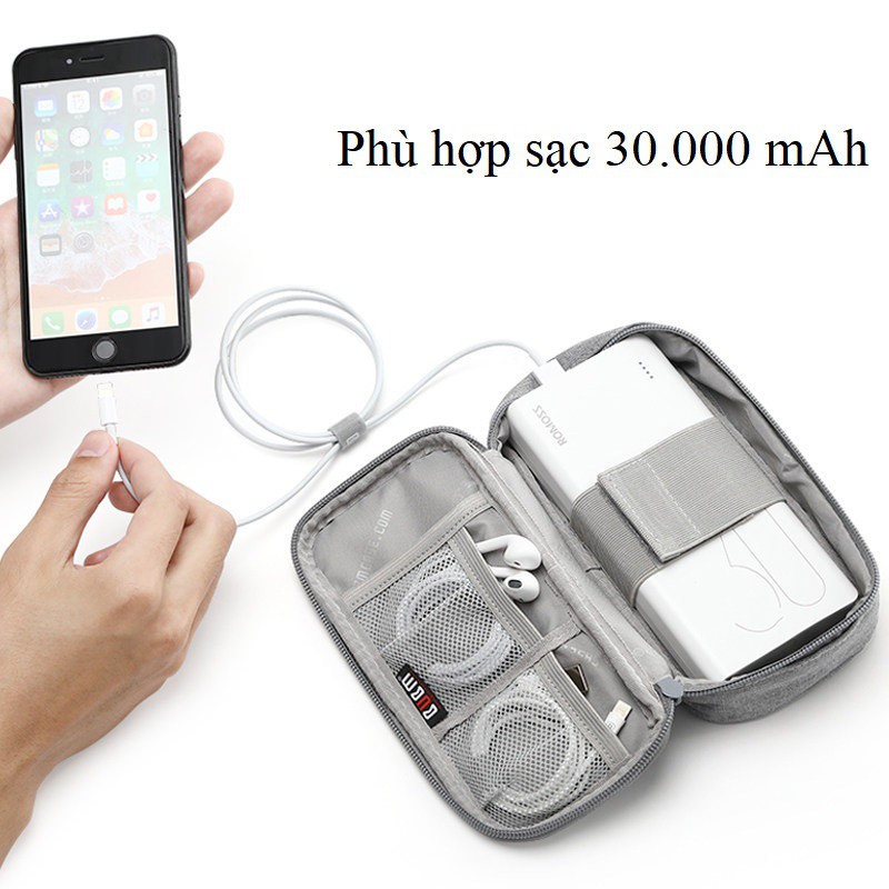 Túi đựng điện thoại và pin sạc dự phòng 30000 mAh tay cầm ngang tiện lợi Bubm LMS 3W