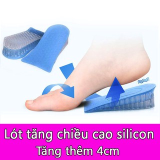 Lót Giày Tăng Chiều Cao Silicon (Loại 2 lớp 4cm)