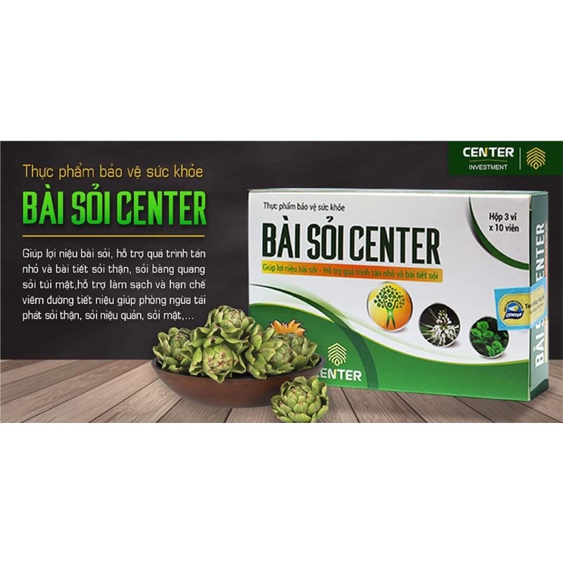 Bài sỏi Center - 30 viên - Giúp lợi niệu bài sỏi - Hỗ trợ quá trình tán nhỏ và bài tiết sỏi